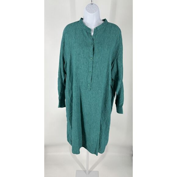 slim fit dress slacks Cross Dyed Organic Linen Dress – Eileen Fisher Renew